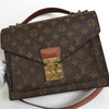 ルイ・ヴィトン モノグラム モンソー28 2way ハンドバッグ ショルダーバッグ ブラウン M51185