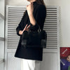 Loewe Amazona 28 黑色绒面革/皮革手提包