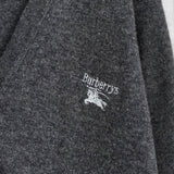 バーバリー ヴィンテージ ホースロゴ 刺繍 カーディガン グレー