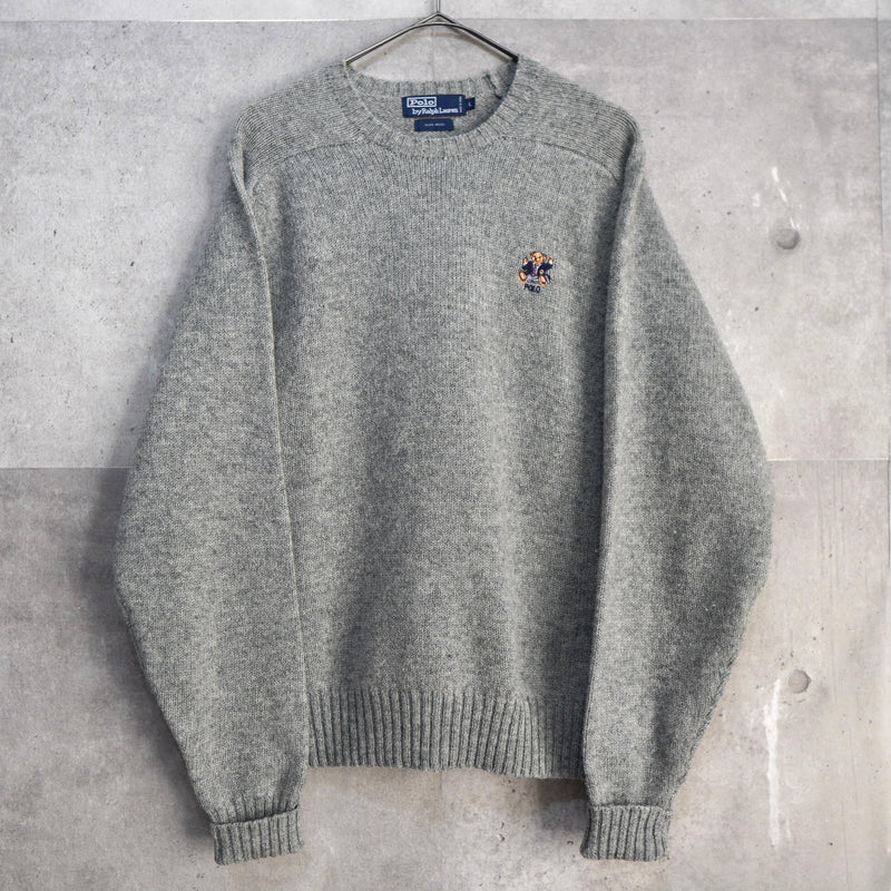 "POLO BEAR" Embroidery Wool Sweater