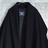 バーバリー アルパカ混紡 ガウンコート ブラック レディース