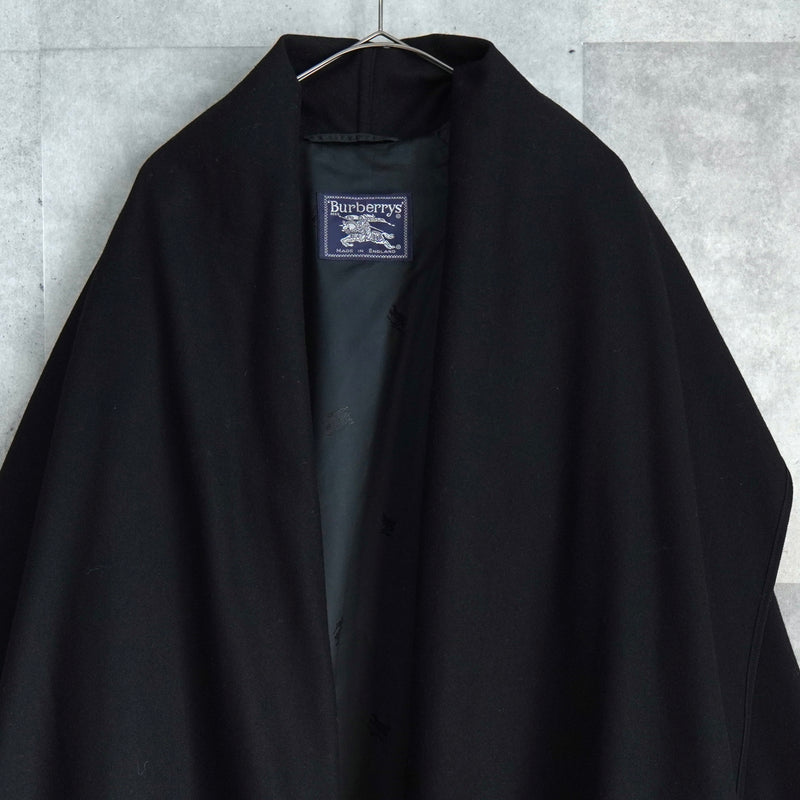 バーバリー アルパカ混紡 ガウンコート ブラック レディース