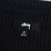 ステューシー Big Thermal Zip Shirt ワンポイントロゴ フルジップ サーマル ブラック メンズ