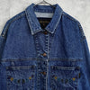 バレンティノ ジーンズ ヴィンテージ Vロゴ ボタン 刺繍 デニムジャケット ブルー