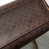 セリーヌ マカダム PVC レザー ミニボストンバッグ ハンドバッグ ブラウン