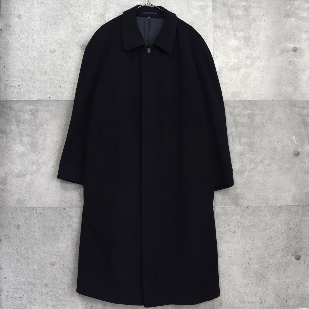 イヴ サンローラン ヴィンテージ ウールコート ステンカラーコート ネイビー