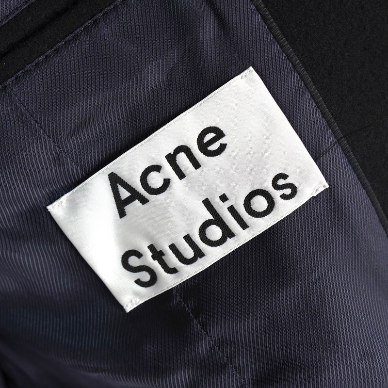 アクネ ストゥディオズ メルトンウール チェスターコート ブラック