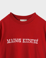 メゾン キツネ ロゴ Tシャツ レッド S レディース