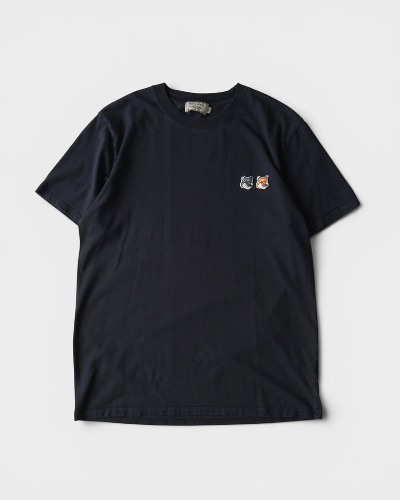 メゾン キツネ ダブルフォックスヘッド Tシャツ ブラック L メンズ