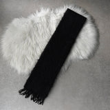 ロエベ アナグラム レザーパッチ モヘア マフラー ブラック