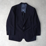 イヴ サンローラン ヴィンテージ ストライプ柄 シングル テーラードジャケット ツータック スラックス セットアップ ネイビー メンズ