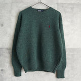 ポロ ラルフローレン スモールポニーロゴ ウール ニット グリーン