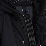 ポロ バイ ラルフローレン レザー切り替え フーデッド 中綿ジャケット コート ブラック