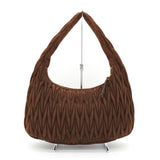 ミュウミュウ ワンダー マテラッセ スエード ワンショルダーバッグ ホーボーバッグ ブラウン