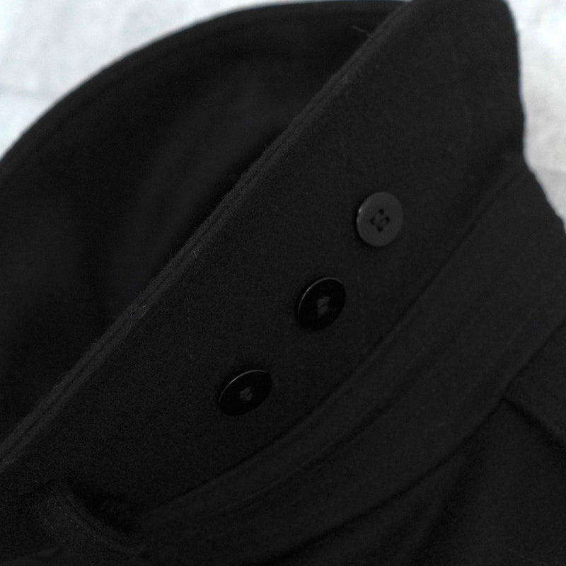 イヴ サンローラン ヴィンテージ YSLロゴ ウール Pコート ブラック