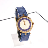 グッチ シェリーライン GP / QZ 白文字盤 腕時計 ウォッチ レザー ブルー 腕時計 ウォッチ 電池交換済