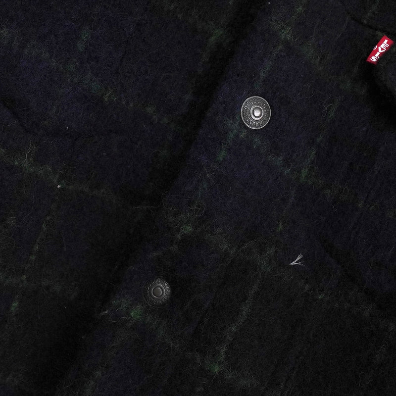 リーバイス チェック柄 ボア裏地 ウールジャケット ブラック / グリーン タグ付き未使用品