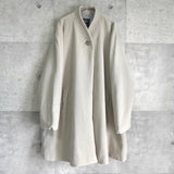 バーバリー ヴィンテージ ウール ノーカラーコート ライトグレー レディース