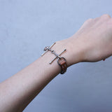 エルメス モール ブレスレット シルバー / ブラウン A刻