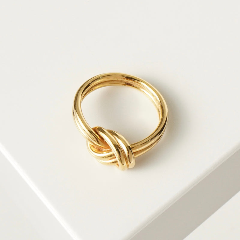 セリーヌ ダブルノット リング 指輪 GP ゴールド 15号 メンズ / レディース