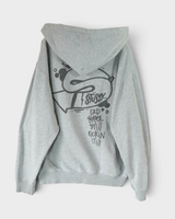 ステューシー OLD SKOOL STILL KICKIN' IT ジップアップ フーディー パーカー グレー M メンズ