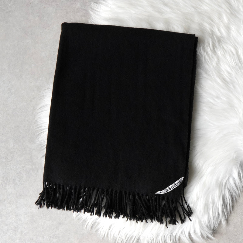 アクネ ストゥディオズ ロゴ ウール ストール マフラー ブラック
