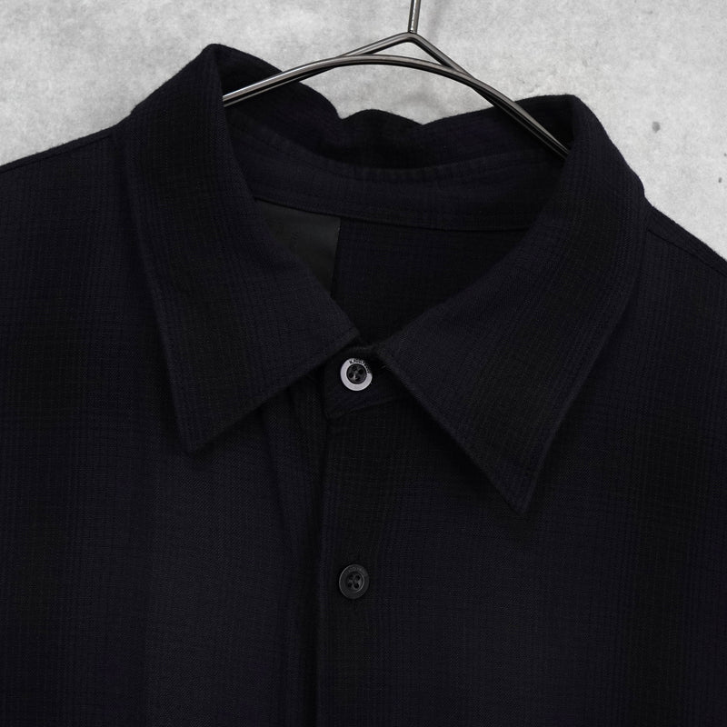 エヌハリウッド オンブレシャツ レーヨンシャツ 長袖シャツ ブラック