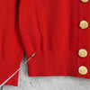 イヴサンローラン ヴィンテージ YSLロゴ 金ボタン コットン カーディガン レッド レディース