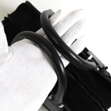 ロエベ アマソナ28 スエード / レザー ハンドバッグ ブラック