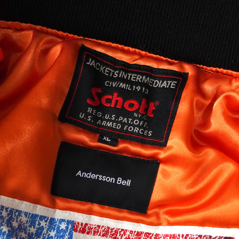 Schott × ANDERSSON BELL ショット × アンダースンベル 中綿 スカジャン MA-1 ボンバージャケット ブラック