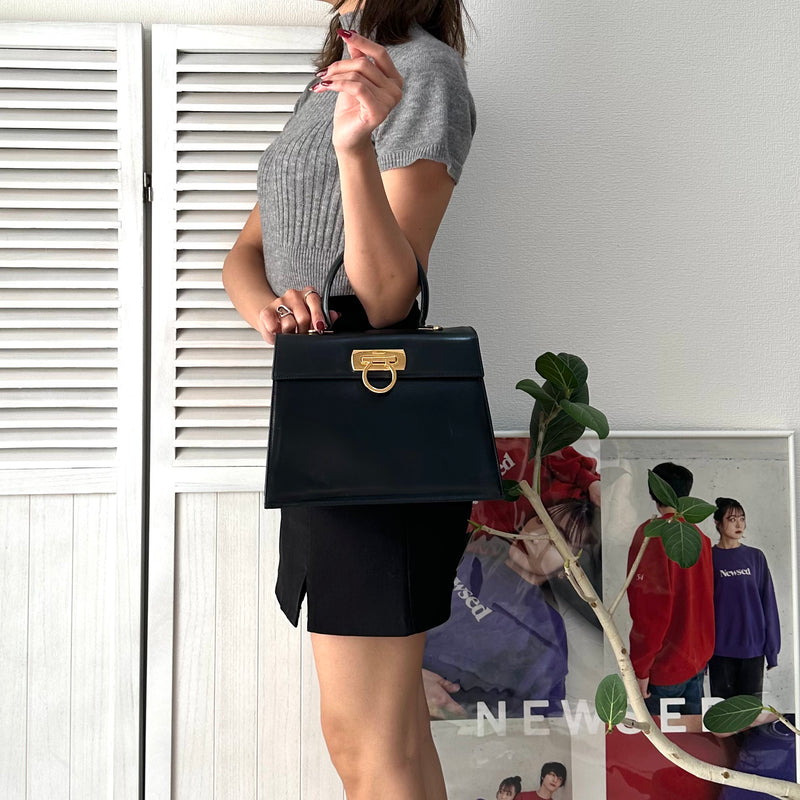 Gancini Calf Leather 2way Hand Bag / Shoulder Bag