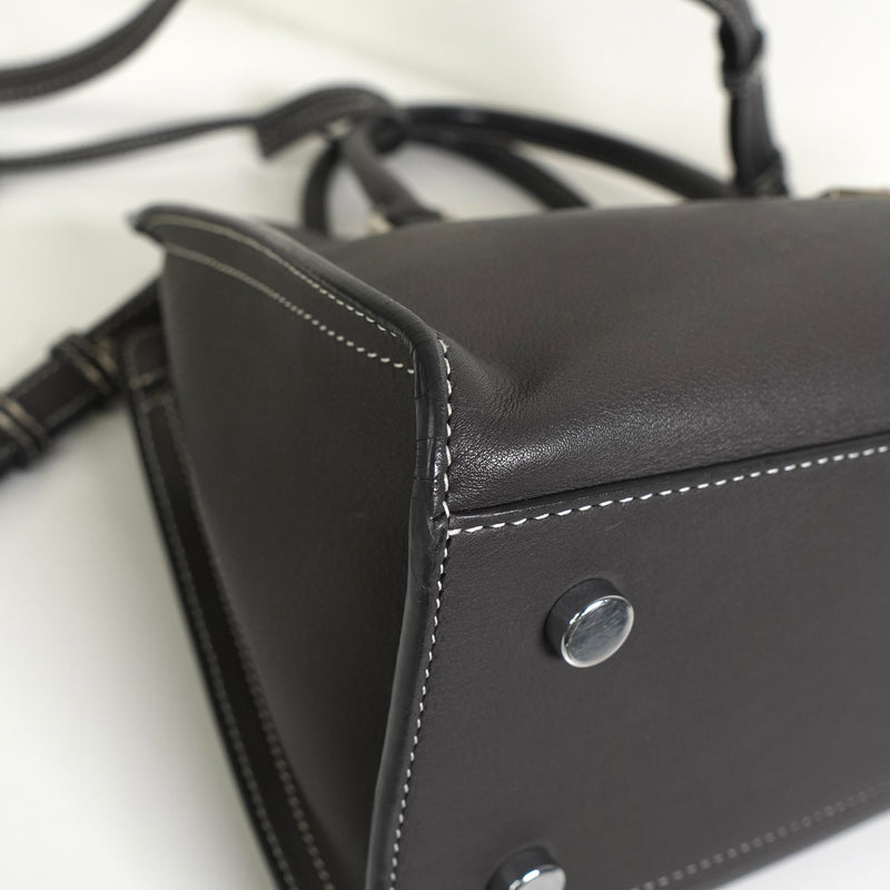 サンローラン ベイビーカバス レザー 2way ハンドバッグ ショルダーバッグ グレー