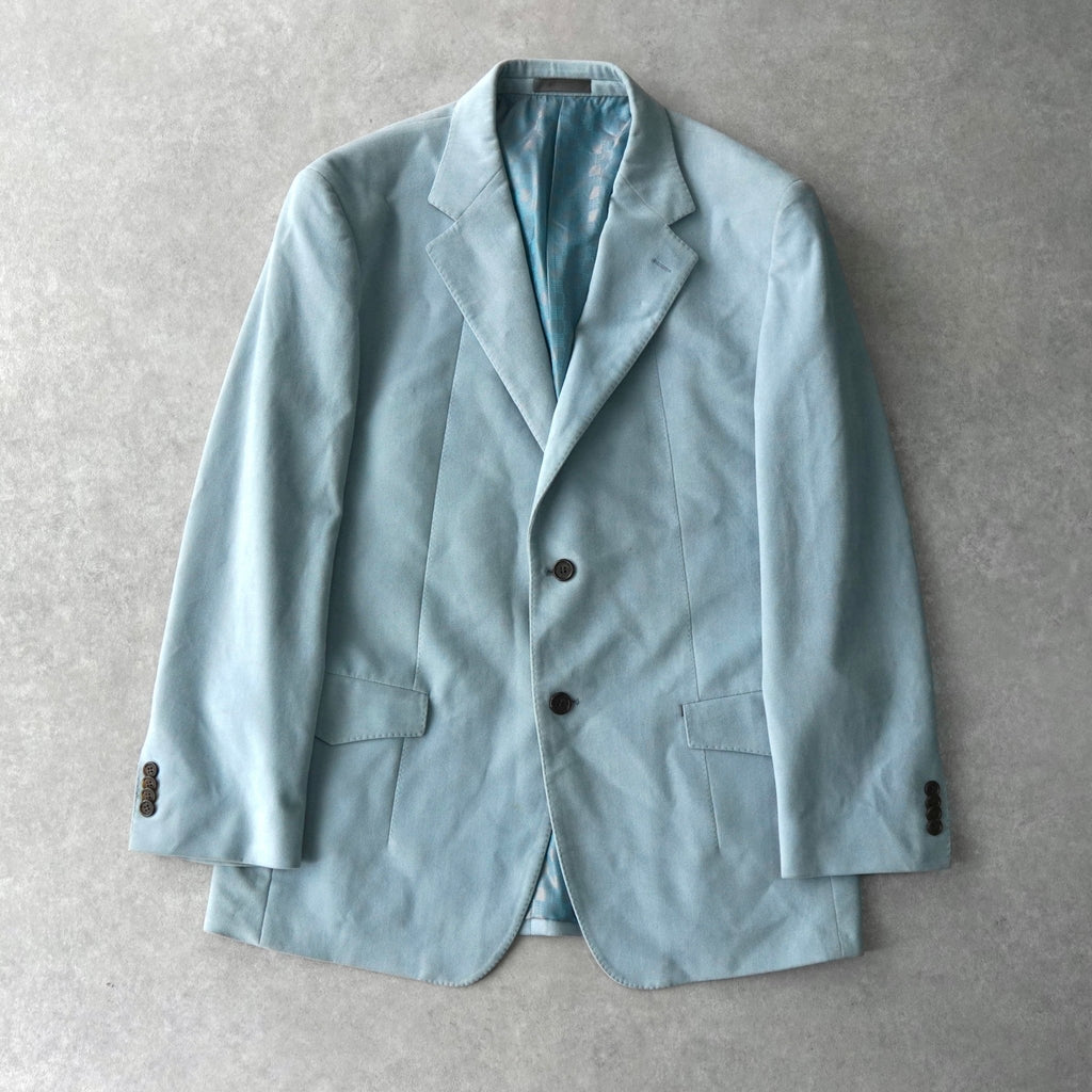 ジバンシィ 2B シングル テーラードジャケット 総裏地 ライトブルー メンズ