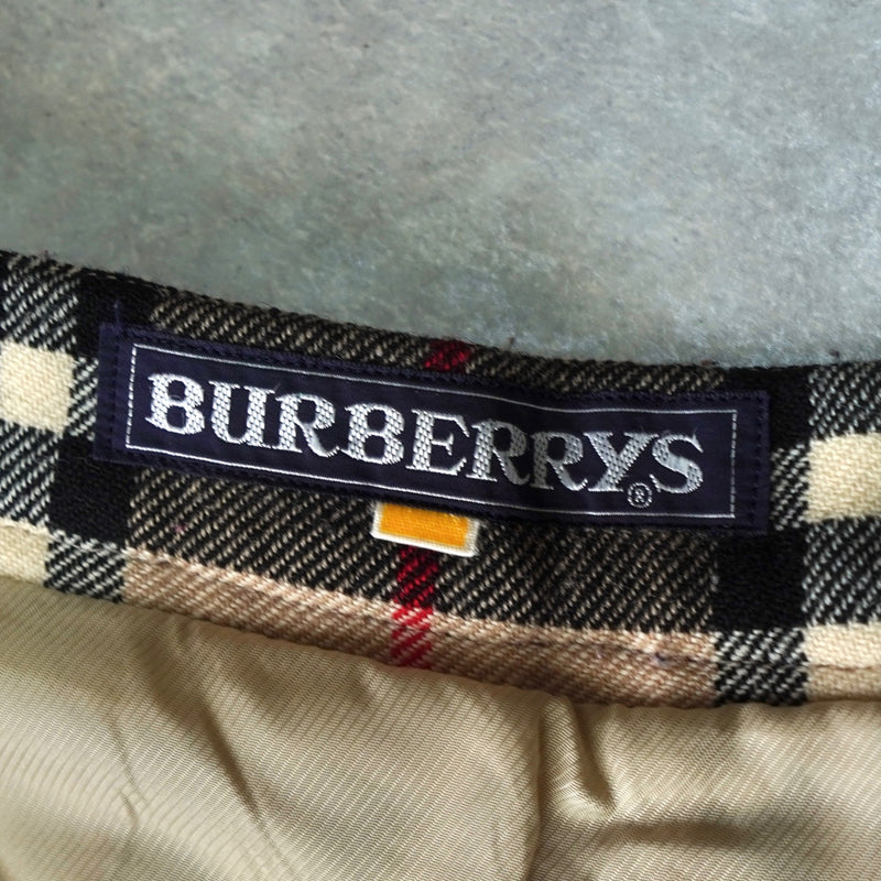 バーバリー ノバチェック ウール プリーツスカート ベージュ