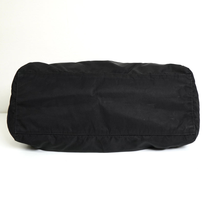 プラダ テスート ポコノ ナイロン トライアングルロゴ ギャザー 2way ハンドバッグ ショルダーバッグ ブラック - NEWSED