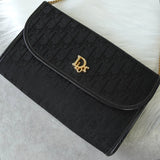 ディオール シャドー トロッター キャンバス / レザー 2way チェーンショルダー ショルダーバッグ ブラック - NEWSED