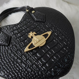 ヴィヴィアン ウエストウッド オーブ ハート型 クロコ エナメル 2way ハンドバッグ ショルダーバッグ ブラック 保存袋付き - NEWSED