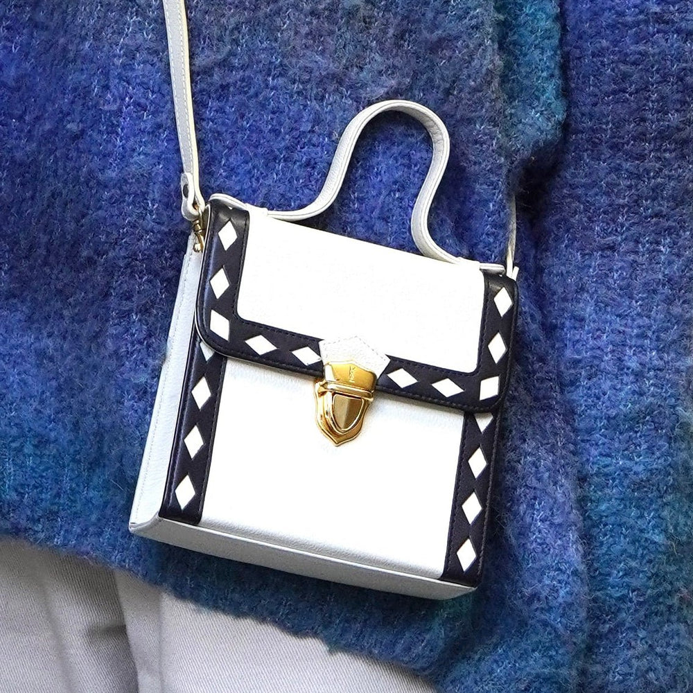 イヴ サンローラン ダイヤカット レザー 自立型 2way ミニ