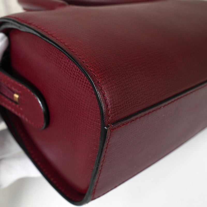 カルティエ マスト レザー 2way ミニボストンバッグ ショルダーバッグ ボルドー - NEWSED