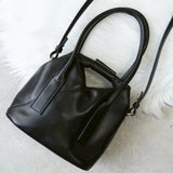 メゾンマルジェラ エムエムシックス レザー 2way ジャパニーズバッグ ハンドバッグ ショルダーバッグ ブラック - NEWSED