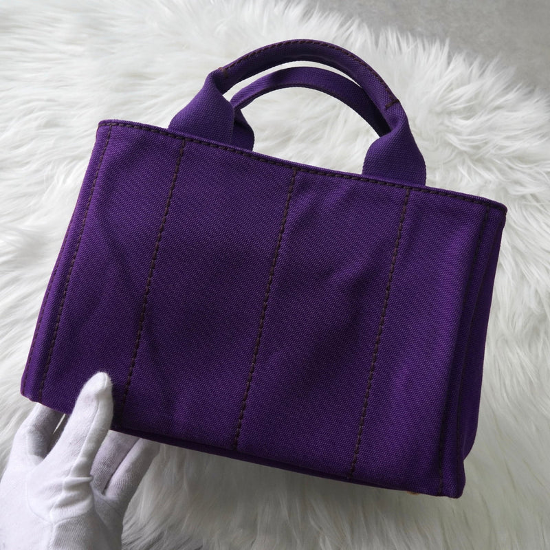 プラダ カナパ キャンバス 2way ハンドバッグ ショルダーバッグ パープル - NEWSED