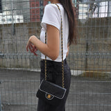 シャネル ココマーク ミニマトラッセ ターンロック ラムスキン 2way チェーン ショルダーバッグ ブラック 1番台7桁 - NEWSED