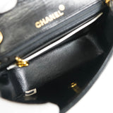 シャネル ココマーク ミニマトラッセ ターンロック ラムスキン 2way チェーン ショルダーバッグ ブラック 1番台7桁 - NEWSED