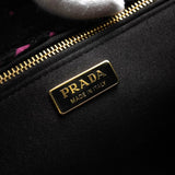 プラダ カナパ パイル 花柄 2way ハンドバッグ ショルダーバッグ ブラック - NEWSED