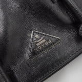 プラダ レザー 2way ハンドバッグ ショルダーバッグ 三角プレート ブラック - NEWSED