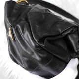 プラダ レザー リボン 2way ハンドバッグ ショルダーバッグ ブラック ギャランティーカード付き - NEWSED