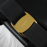 サルバトーレ フェラガモ ヴァラリボン 2way レザー ハンドバッグ ショルダーバッグ 自立型 ブラック - NEWSED