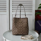 コーチ スモール タウン バケット バッグ シグネチャー 2way ショルダーバッグ ハンドバッグ ブラウン 2312 - NEWSED