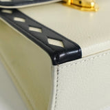 イヴ サンローラン ダイヤカット レザー 自立型 2way ミニ ハンドバッグ ショルダーバッグ ホワイト / ブラック レディース - NEWSED