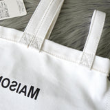 エムエムシックス メゾンマルジェラ ロゴ キャンバス 2way トートバッグ ハンドバッグ ホワイト タグ付き未使用品 - NEWSED